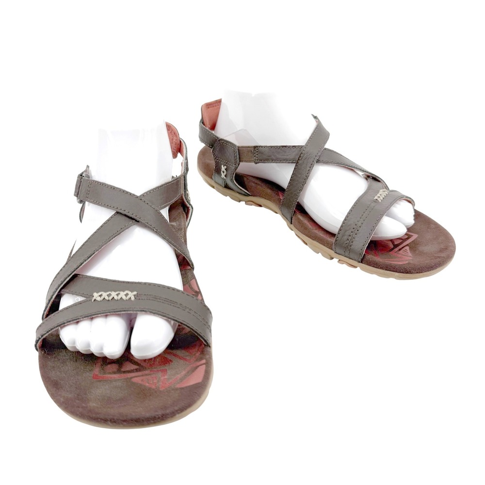 Merrell Leather Strappy Sandals Sand Spur 9 Cocoa Coral Air Cushn Outdoor Hiking